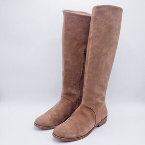 UGG Daley Tall Suede Boots Tan Brown Knee High Zip Up Flat Heel Size 9.5